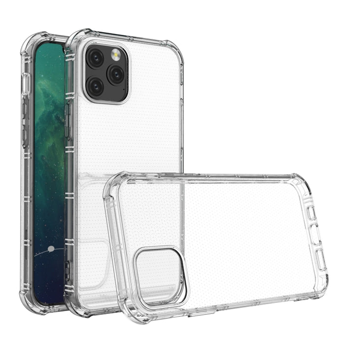 Estuche transparente de TPU a prueba de golpes con dos puntas de hueso de borde recto