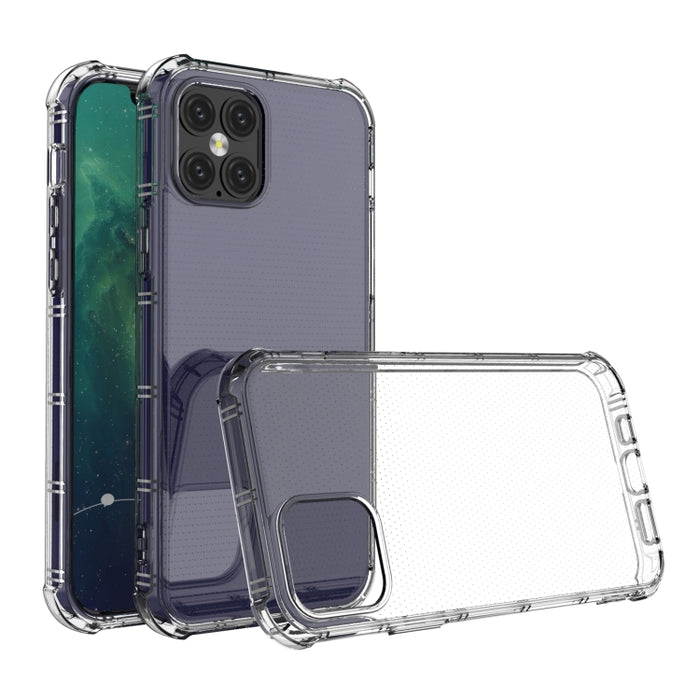 Estuche transparente de TPU a prueba de golpes con dos puntas de hueso de borde recto