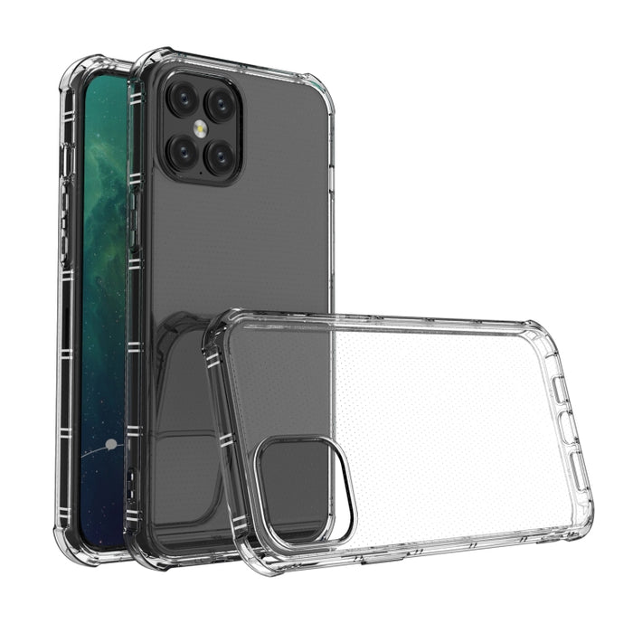 Estuche transparente de TPU a prueba de golpes con dos puntas de hueso de borde recto