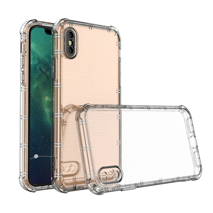 Estuche transparente de TPU a prueba de golpes con dos puntas de hueso de borde recto