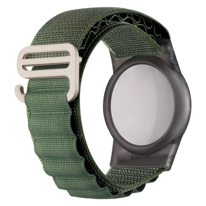xDfind Silver Buckle Loop Nylon Band Style Anti-lost Tracker Protective Cover, For AirTag 2nd Gen / AirTag 1st Gen
