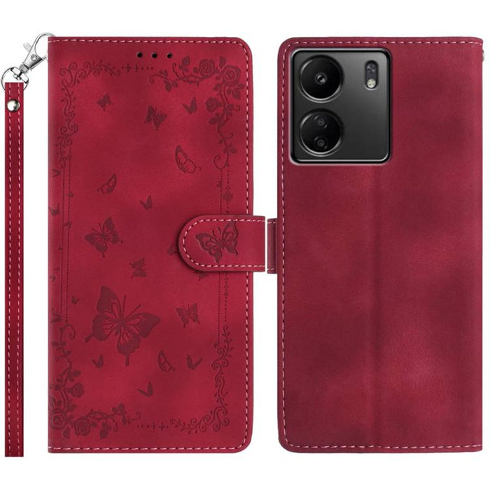 Funda de cuero para teléfono con estampado de mariposas de Jardín Secreto, For Redmi 14C 4G, For Redmi A3, For Redmi 13C 4G Global
