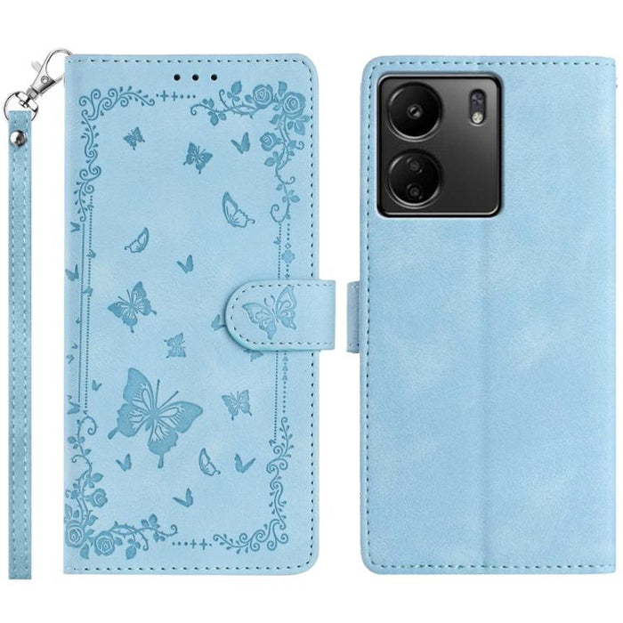 Funda de cuero para teléfono con estampado de mariposas de Jardín Secreto, For Redmi 14C 4G, For Redmi A3, For Redmi 13C 4G Global