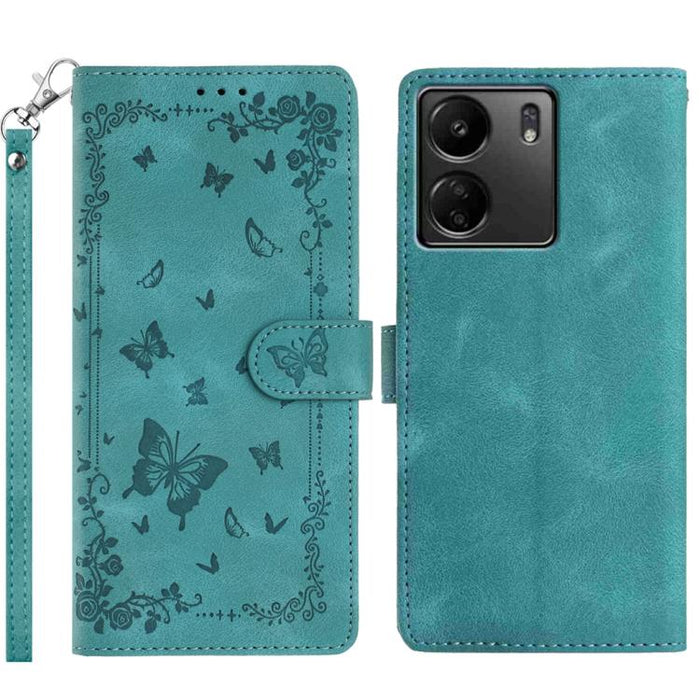 Funda de cuero para teléfono con estampado de mariposas de Jardín Secreto, For Redmi 14C 4G, For Redmi A3, For Redmi 13C 4G Global