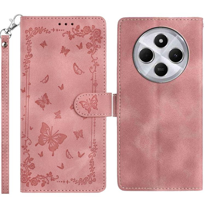 Funda de cuero para teléfono con estampado de mariposas de Jardín Secreto, For Redmi 14C 4G, For Redmi A3, For Redmi 13C 4G Global