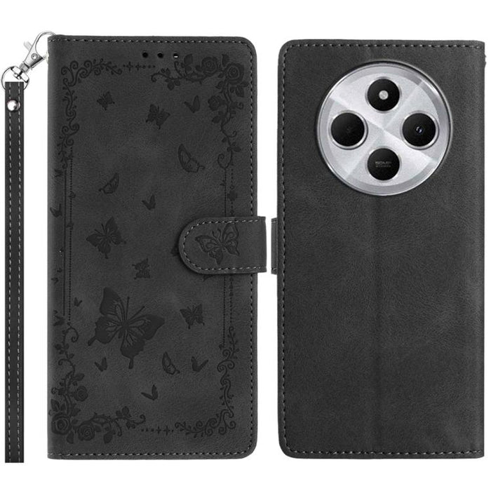 Funda de cuero para teléfono con estampado de mariposas de Jardín Secreto, For Redmi 14C 4G, For Redmi A3, For Redmi 13C 4G Global