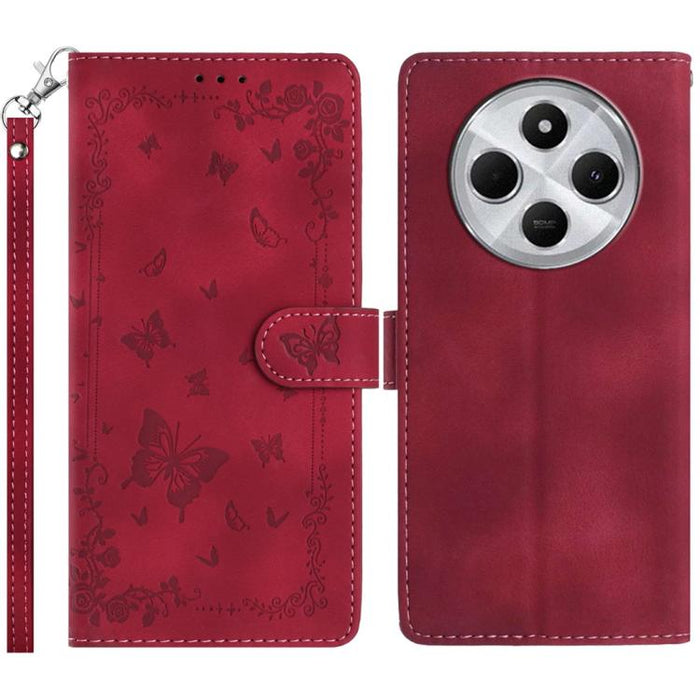 Funda de cuero para teléfono con estampado de mariposas de Jardín Secreto, For Redmi 14C 4G, For Redmi A3, For Redmi 13C 4G Global