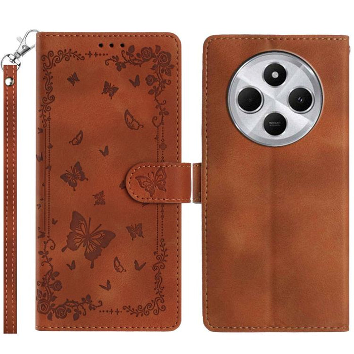 Funda de cuero para teléfono con estampado de mariposas de Jardín Secreto, For Redmi 14C 4G, For Redmi A3, For Redmi 13C 4G Global