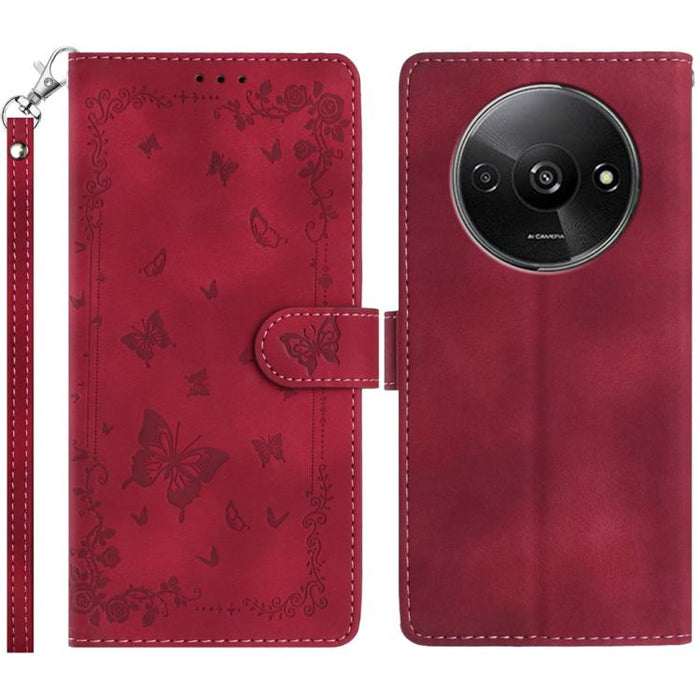 Funda de cuero para teléfono con estampado de mariposas de Jardín Secreto, For Redmi 14C 4G, For Redmi A3, For Redmi 13C 4G Global