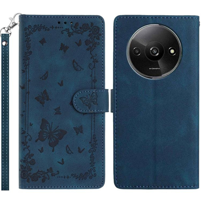 Funda de cuero para teléfono con estampado de mariposas de Jardín Secreto, For Redmi 14C 4G, For Redmi A3, For Redmi 13C 4G Global