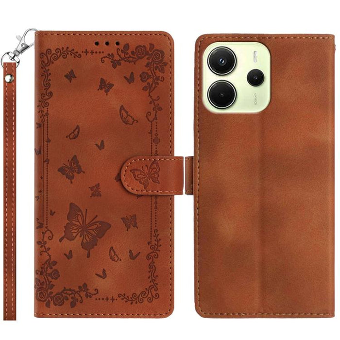 Funda de cuero para teléfono con estampado de mariposas de Jardín Secreto, For Redmi K90 Pro Max / Poco F8 Ultra, For Redmi K90 / Poco F8 Pro, For Redmi 15C 5G / 4G EU 173mm, For Redmi 15 5G Global/15 4G SEA 169.5, For Redmi 15 5G / 4G EU 171mm        ...