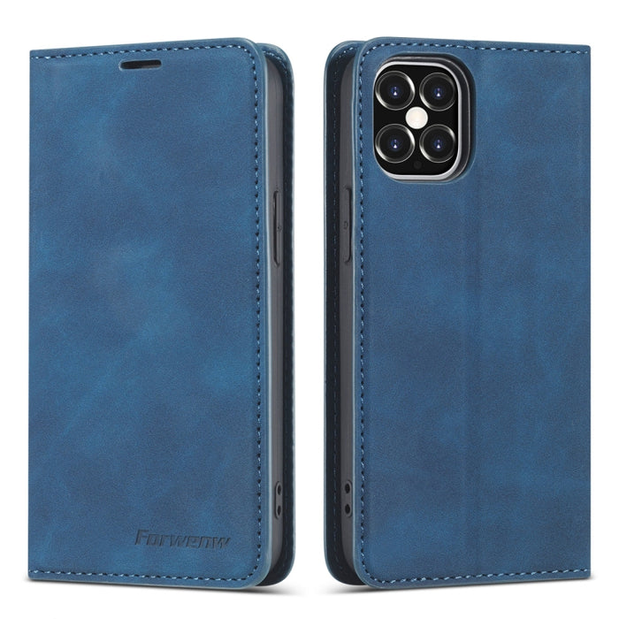 Forwenw Dream Series Estuche de cuero con tapa horizontal y borde de aceite magnético con soporte y ranura para tarjeta y marco de fotos y billetera, For iPhone 12 mini, For iPhone 12 / 12 Pro, For iPhone 12 Pro Max, For Samsung Galaxy S20 FE