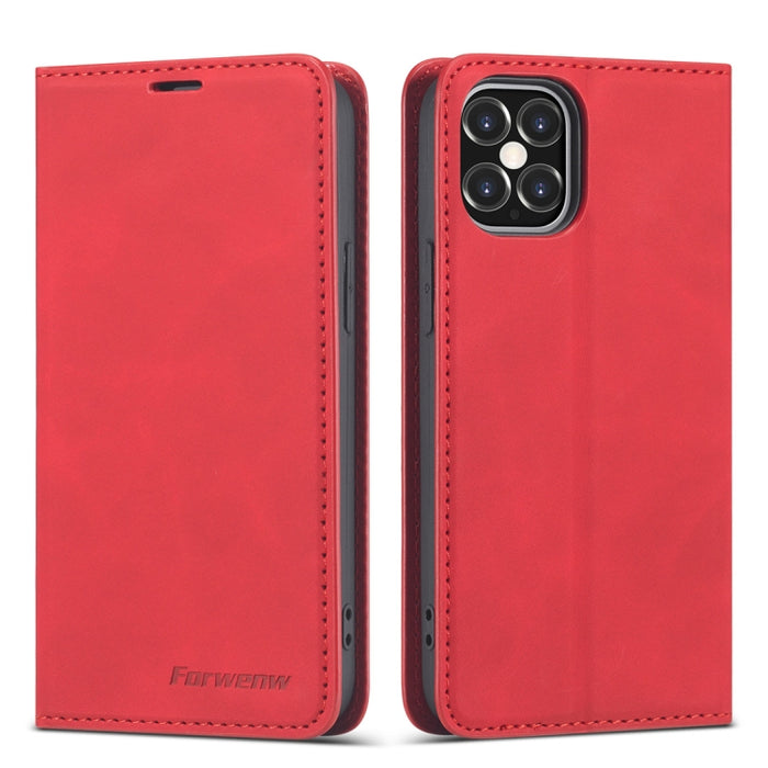 Forwenw Dream Series Estuche de cuero con tapa horizontal y borde de aceite magnético con soporte y ranura para tarjeta y marco de fotos y billetera, For iPhone 12 mini, For iPhone 12 / 12 Pro, For iPhone 12 Pro Max, For Samsung Galaxy S20 FE