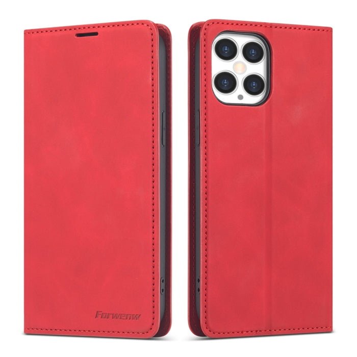 Forwenw Dream Series Estuche de cuero con tapa horizontal y borde de aceite magnético con soporte y ranura para tarjeta y marco de fotos y billetera, For iPhone 12 mini, For iPhone 12 / 12 Pro, For iPhone 12 Pro Max, For Samsung Galaxy S20 FE