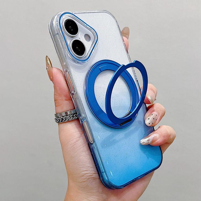 Transparent Gradient 360 Degree Rotation Holder MagSafe Phone Case, For iPhone 17 Pro Max, For iPhone 17 Pro, For iPhone 17, For iPhone Air, For iPhone 16 Pro Max, For iPhone 16 Pro, For iPhone 16 Plus, For iPhone 16
