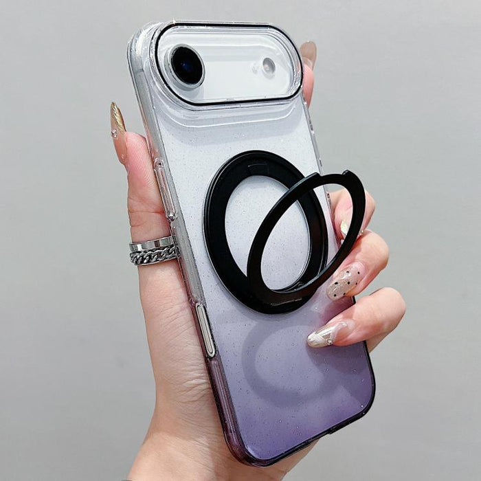 Transparent Gradient 360 Degree Rotation Holder MagSafe Phone Case, For iPhone 17 Pro Max, For iPhone 17 Pro, For iPhone 17, For iPhone Air, For iPhone 16 Pro Max, For iPhone 16 Pro, For iPhone 16 Plus, For iPhone 16