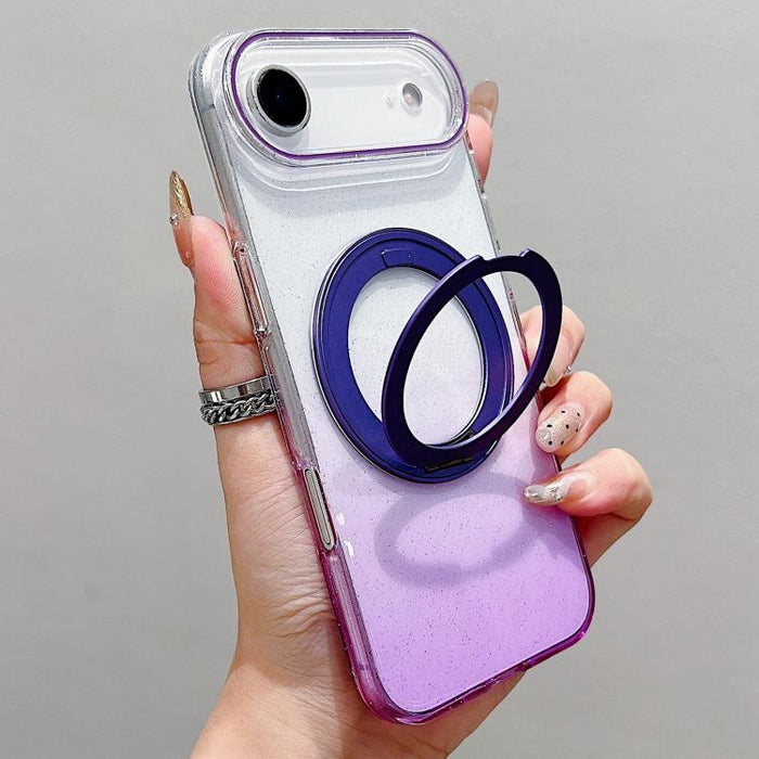Transparent Gradient 360 Degree Rotation Holder MagSafe Phone Case, For iPhone 17 Pro Max, For iPhone 17 Pro, For iPhone 17, For iPhone Air, For iPhone 16 Pro Max, For iPhone 16 Pro, For iPhone 16 Plus, For iPhone 16