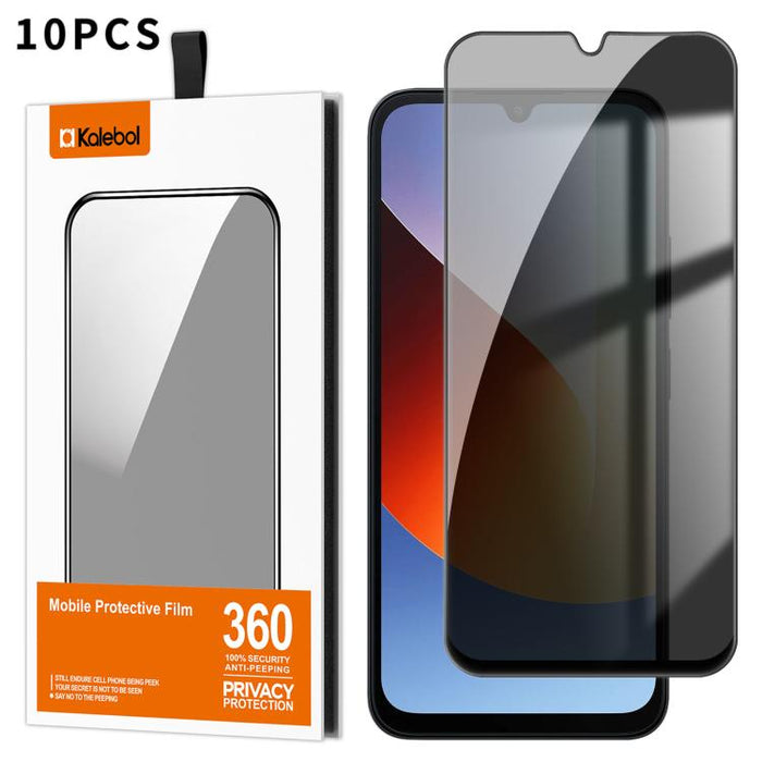 10 láminas de vidrio templado Kalebol de alta calidad, impresas en aluminio, con borde negro y cobertura total para privacidad., For Redmi A7 Pro 171mm / Poco C85x 5G, For Redmi R70m 5G, For Redmi R70 5G, For Redmi Turbo 5 Pro Max / Poco X8 Pro Max    ...