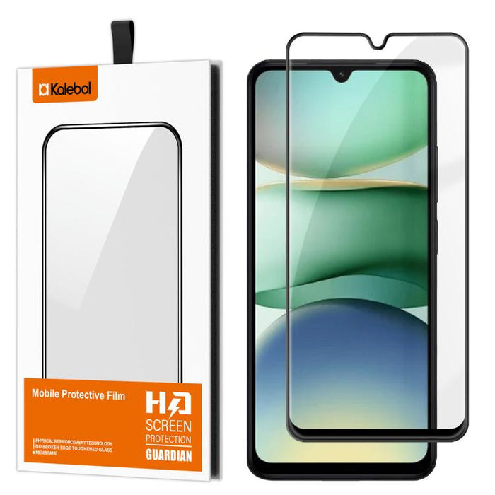 Protector de pantalla de vidrio templado HD Kalebol de alta calidad, con acabado serigrafiado en aluminio, cobertura total, antihuellas y borde negro., For Redmi A7 Pro 171mm / Poco C85x 5G, For Redmi R70m 5G, For Redmi R70 5G                          ...
