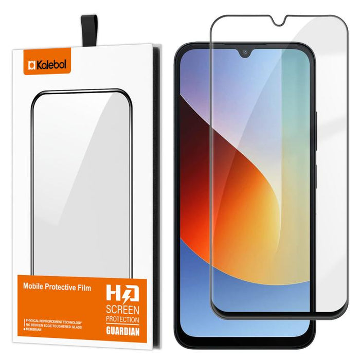 Protector de pantalla de vidrio templado HD Kalebol de alta calidad, con acabado serigrafiado en aluminio, cobertura total, antihuellas y borde negro., For Redmi A7 Pro 171mm / Poco C85x 5G, For Redmi R70m 5G, For Redmi R70 5G                          ...