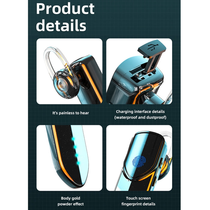 V19S Bluetooth 5.0 Business Style Fingerprint Touch Auricular Bluetooth
