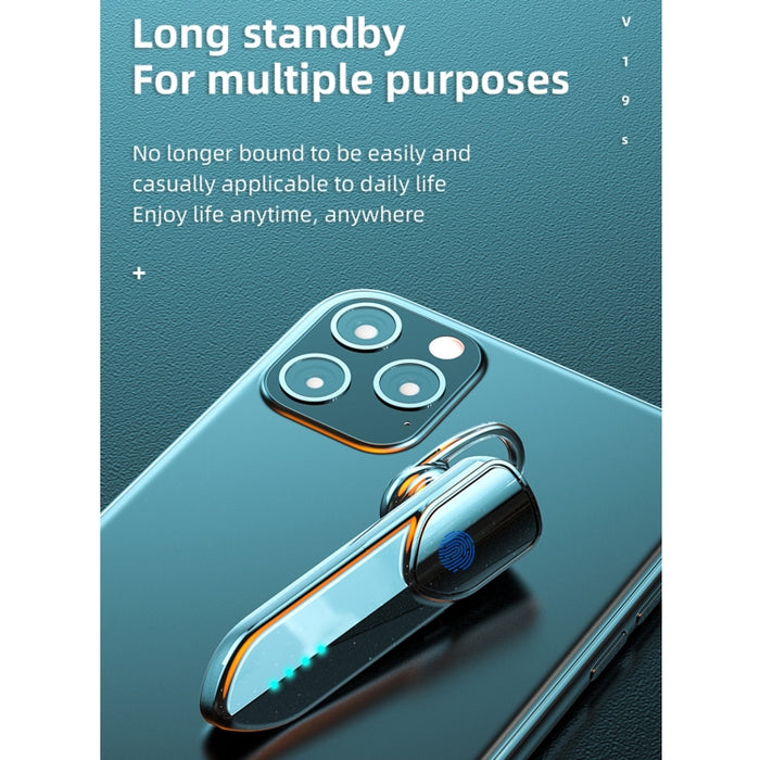 V19S Bluetooth 5.0 Business Style Fingerprint Touch Auricular Bluetooth