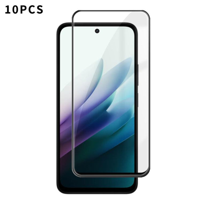 10 láminas de vidrio templado HD Kalebol de alta calidad, serigrafiadas en aluminio, con cobertura total, antihuellas y borde negro., For Redmi A7 Pro 171mm / Poco C85x 5G, For Redmi R70m 5G, For Redmi R70 5G, For Redmi Turbo 5 Pro Max / Poco X8 Pro Ma...