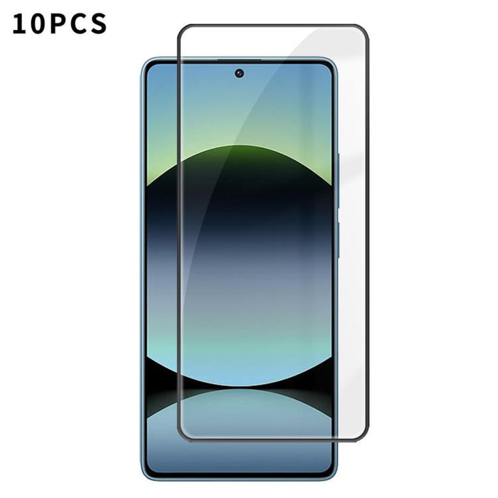 10 láminas de vidrio templado HD Kalebol de alta calidad, serigrafiadas en aluminio, con cobertura total, antihuellas y borde negro., For Redmi A7 Pro 171mm / Poco C85x 5G, For Redmi R70m 5G, For Redmi R70 5G, For Redmi Turbo 5 Pro Max / Poco X8 Pro Ma...