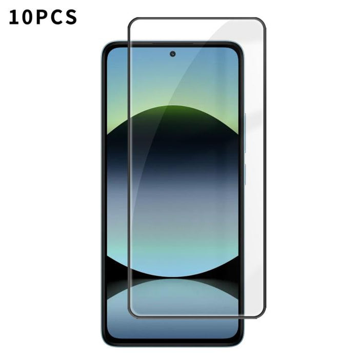 10 láminas de vidrio templado HD Kalebol de alta calidad, serigrafiadas en aluminio, con cobertura total, antihuellas y borde negro., For Redmi A7 Pro 171mm / Poco C85x 5G, For Redmi R70m 5G, For Redmi R70 5G, For Redmi Turbo 5 Pro Max / Poco X8 Pro Ma...