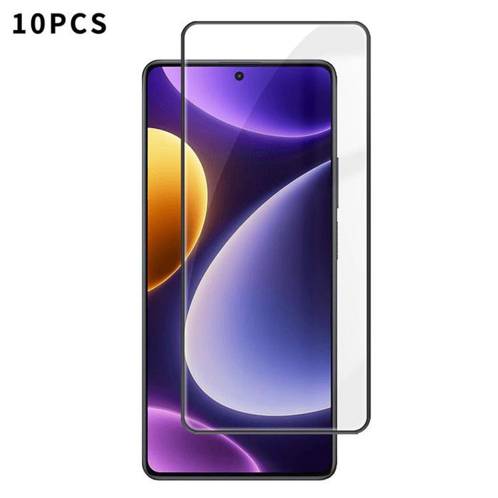 10 láminas de vidrio templado HD Kalebol de alta calidad, serigrafiadas en aluminio, con cobertura total, antihuellas y borde negro., For Redmi A7 Pro 171mm / Poco C85x 5G, For Redmi R70m 5G, For Redmi R70 5G, For Redmi Turbo 5 Pro Max / Poco X8 Pro Ma...