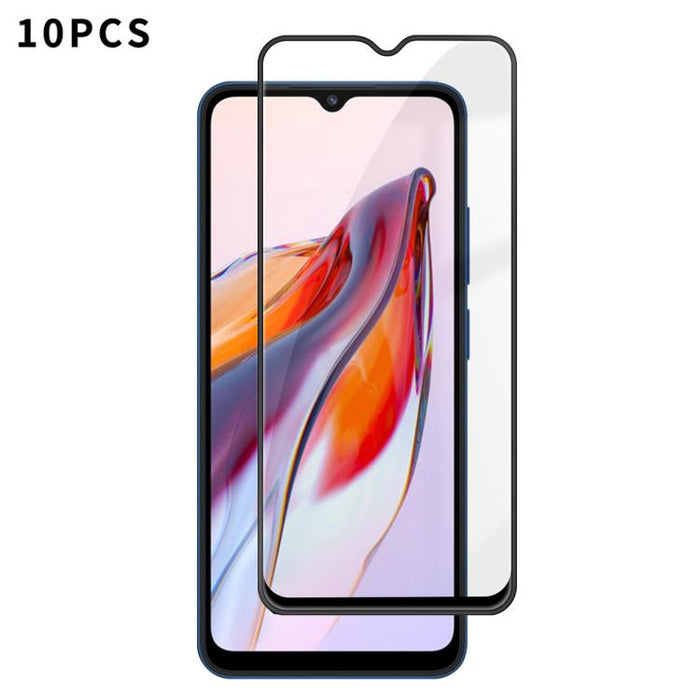 10 láminas de vidrio templado HD Kalebol de alta calidad, serigrafiadas en aluminio, con cobertura total, antihuellas y borde negro., For Redmi A7 Pro 171mm / Poco C85x 5G, For Redmi R70m 5G, For Redmi R70 5G, For Redmi Turbo 5 Pro Max / Poco X8 Pro Ma...