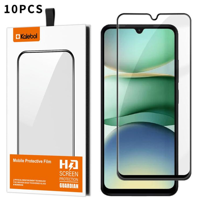 10 láminas de vidrio templado HD Kalebol de alta calidad, serigrafiadas en aluminio, con cobertura total, antihuellas y borde negro., For Redmi A7 Pro 171mm / Poco C85x 5G, For Redmi R70m 5G, For Redmi R70 5G, For Redmi Turbo 5 Pro Max / Poco X8 Pro Ma...