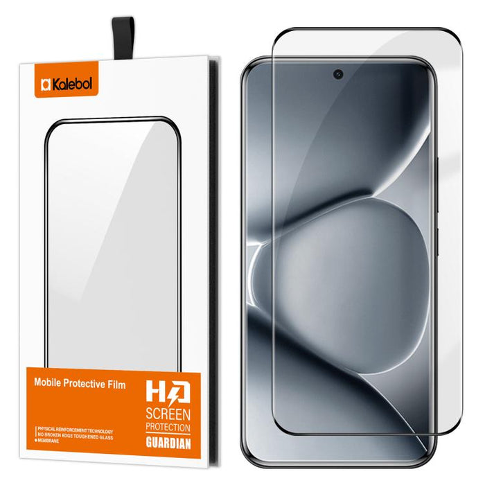 Protector de pantalla de vidrio templado HD Kalebol curvo de aluminio de alta calidad, serigrafiado, de cobertura total, antihuellas y con borde negro., For Redmi Note 15 Pro+ 5G Global 163.3mm, For Redmi Note 15 5G Global 164mm, For Xiaomi Civi 5 Pro ...