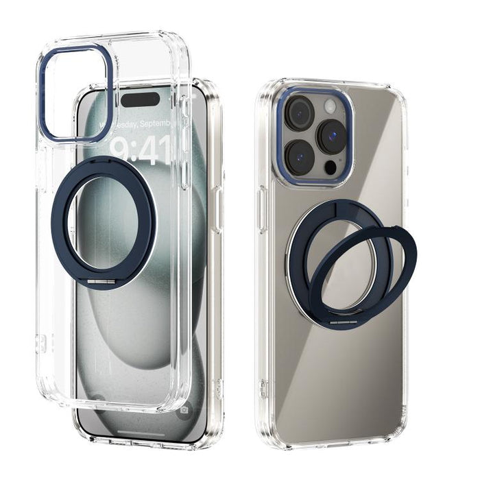 ABEEL MagSafe Q-LUCK Pivot Bracket Transparent Phone Case, For iPhone 13 Pro Max, For iPhone 13 Pro, For iPhone 13