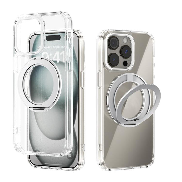 ABEEL MagSafe Q-LUCK Pivot Bracket Transparent Phone Case, For iPhone 13 Pro Max, For iPhone 13 Pro, For iPhone 13