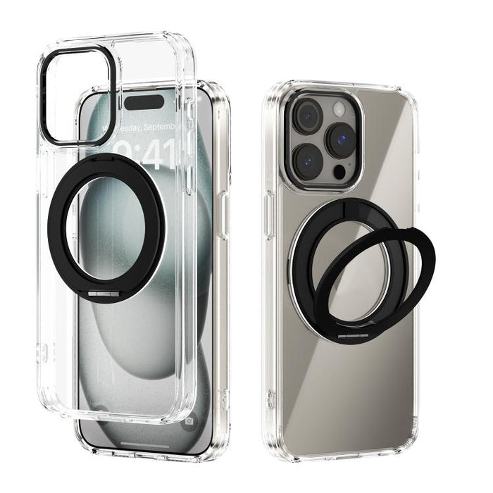 ABEEL MagSafe Q-LUCK Pivot Bracket Transparent Phone Case, For iPhone 13 Pro Max, For iPhone 13 Pro, For iPhone 13