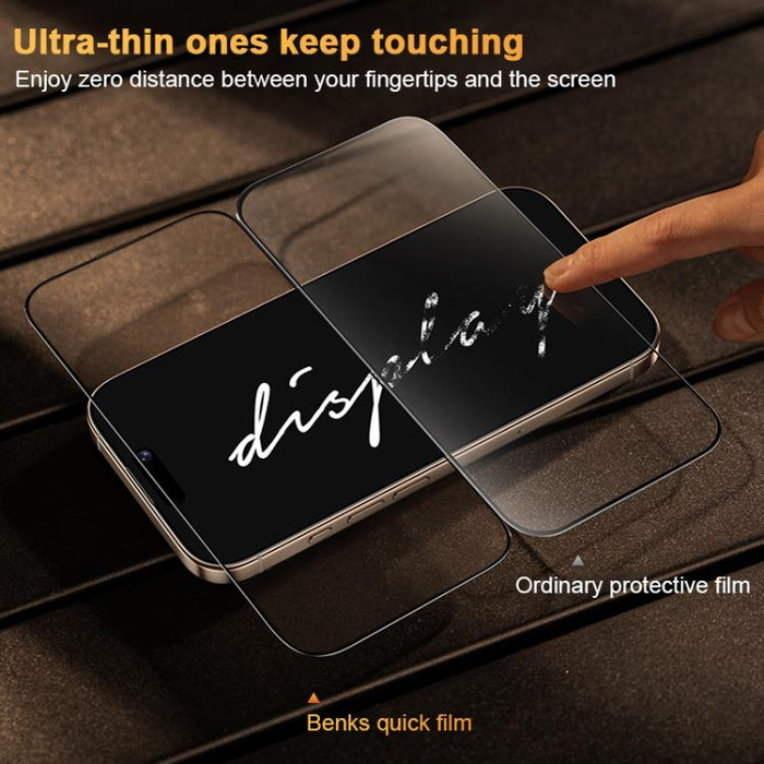 Benks King Kong Corning Hot-bend Full-glue AR Anti-reflective Tempered Film Quick-install Version, For iPhone 17 Pro Max, For iPhone 17 Pro