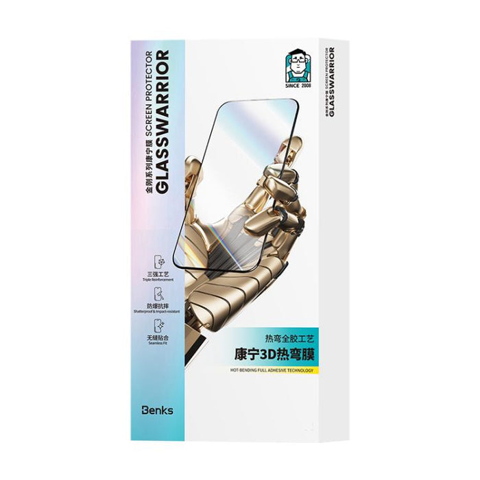 Benks King Kong Corning Hot-bend Full-glue DLC Tempered Film Quick-install Version, For iPhone 17 Pro Max, For iPhone 17 Pro