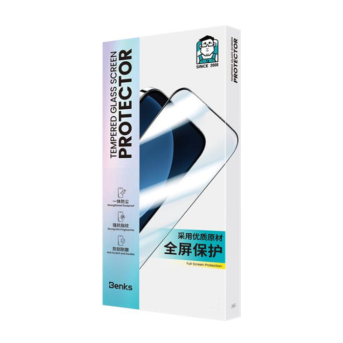Benks Zero Curve Edge Gaming Frosted Tempered Screen Protector, For iPhone 17 Pro Max, For iPhone 17