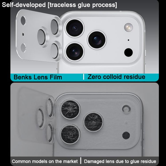 Benks King Kong Corning Integrated Metal Phone Lens Screen Protector, For iPhone 17 Pro Max, For iPhone 17 Pro