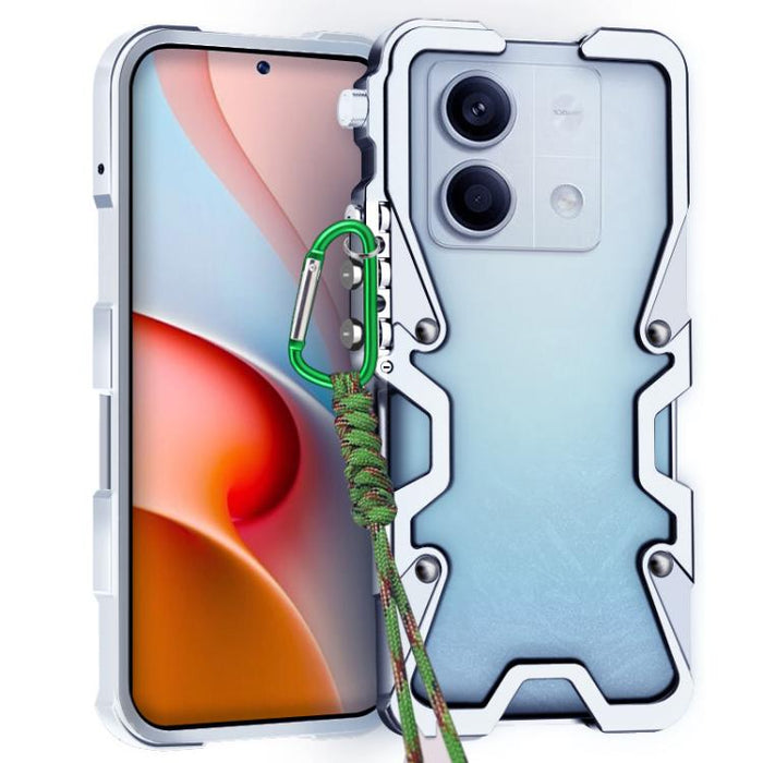 Funda para teléfono Trigger Design con marco de metal hueco y cordón, For Redmi Turbo 5 Max / Poco X8 Pro Max 5G, For Redmi Turbo 5 / Poco X8 Pro 5G, For Redmi Note 15 4G Global 164mm, For Redmi Note 15 Pro 4G Global 163.2mm                            ...