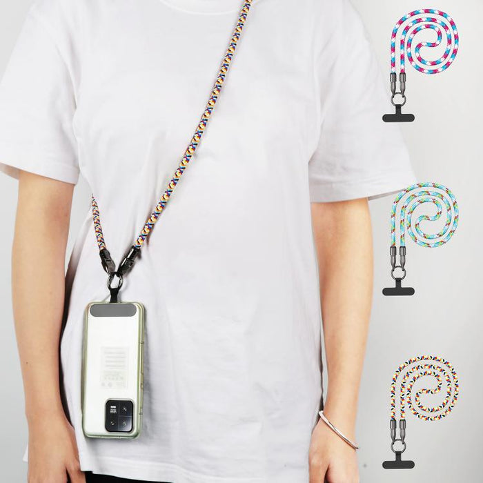 120cm 240W Type-C to Type-C Data Charging Cable Crossbody Phone Lanyard, 120cm