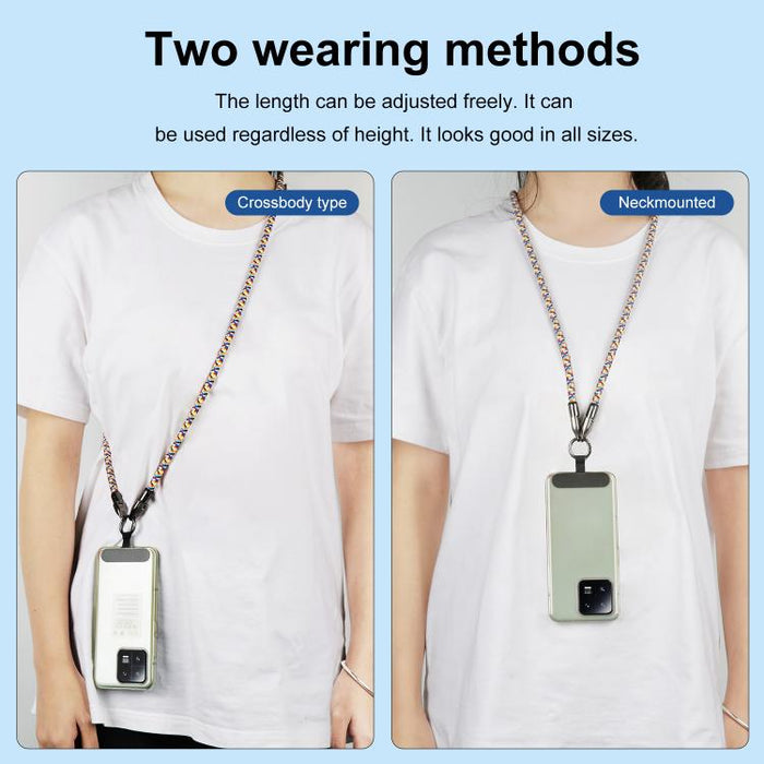 120cm 240W Type-C to Type-C Data Charging Cable Crossbody Phone Lanyard, 120cm