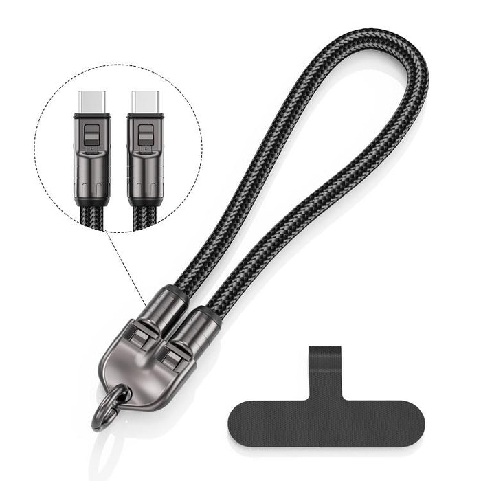 30cm 240W Type-C to Type-C Data Charging Cable Phone Anti-lost Wrist Short Strap, 30cm