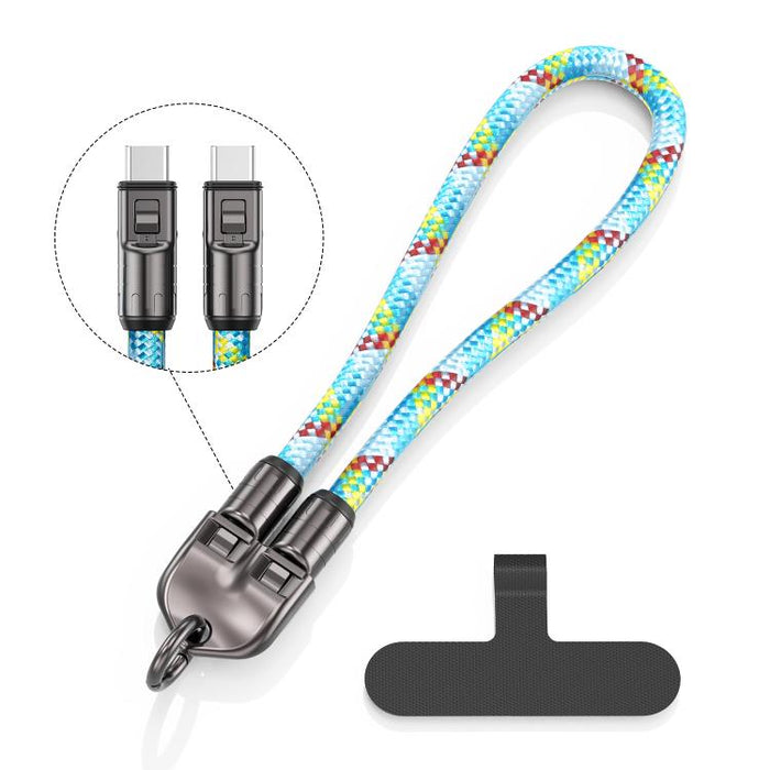30cm 240W Type-C to Type-C Data Charging Cable Phone Anti-lost Wrist Short Strap, 30cm