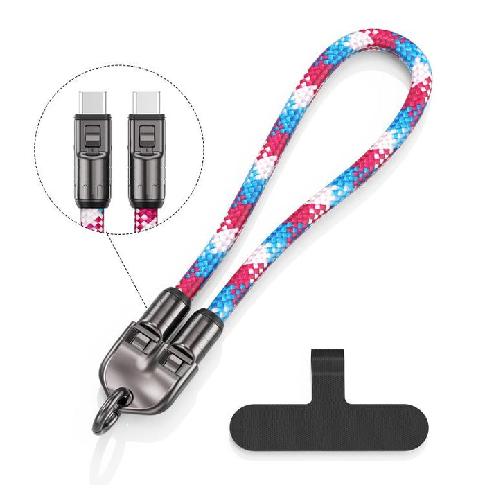 30cm 240W Type-C to Type-C Data Charging Cable Phone Anti-lost Wrist Short Strap, 30cm