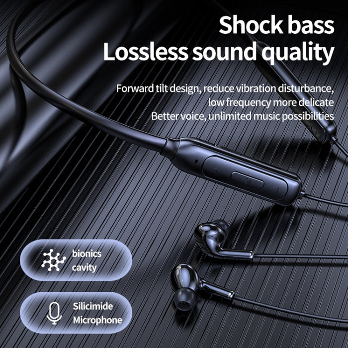 M60 8D Sonido envolvente Inalámbrico Montado en el cuello 5.1 Auricular Bluetooth Compatible con tarjeta TF Modo MP3