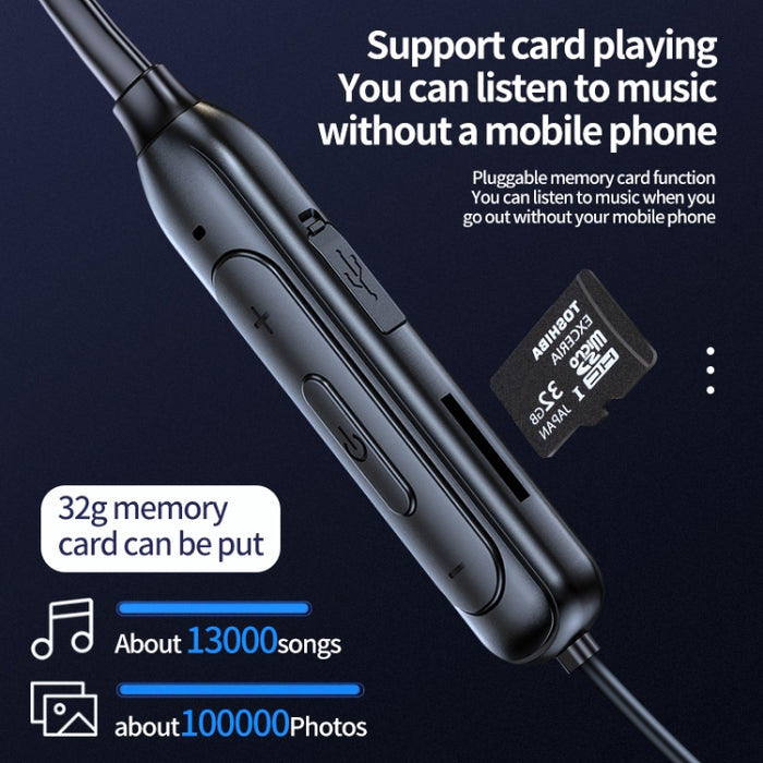 M60 8D Sonido envolvente Inalámbrico Montado en el cuello 5.1 Auricular Bluetooth Compatible con tarjeta TF Modo MP3