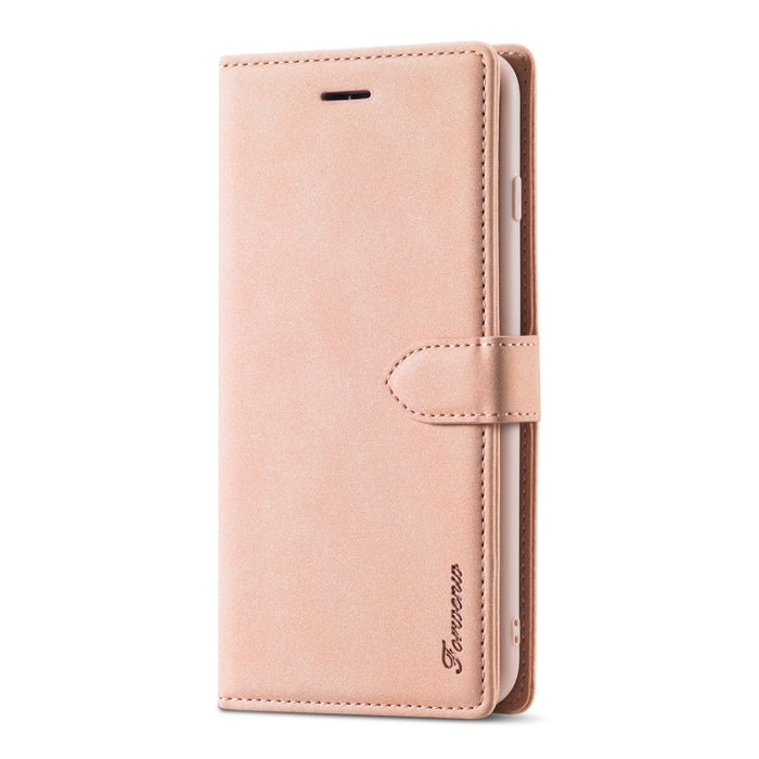Forwenw F1 Series Matte Strong Magnetism Funda de cuero con tapa horizontal con soporte y ranuras para tarjetas y billetera y marco de fotos
