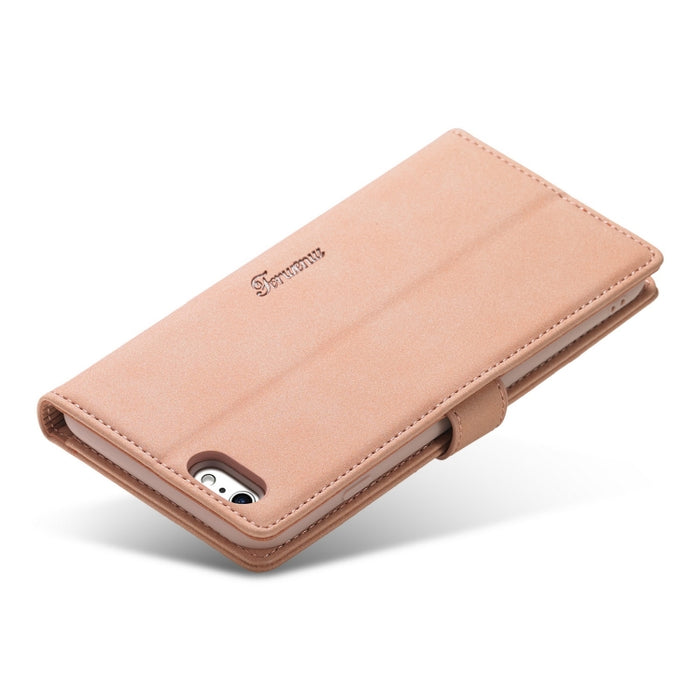 Forwenw F1 Series Matte Strong Magnetism Funda de cuero con tapa horizontal con soporte y ranuras para tarjetas y billetera y marco de fotos